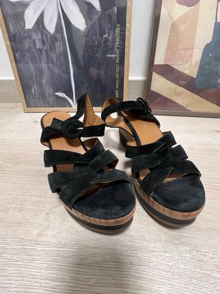 Sandalias cuña Alpe negras