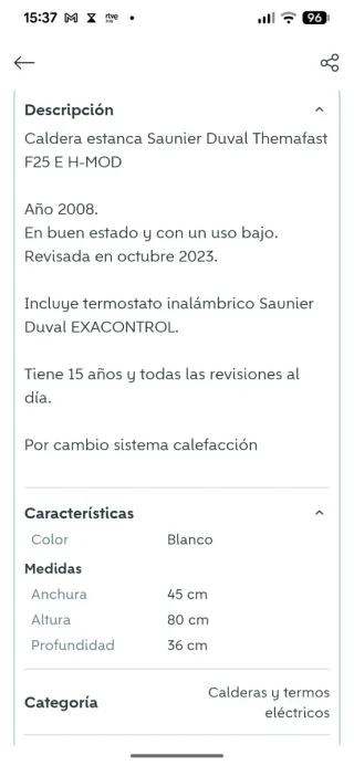 Caldera Vaillant Blanca