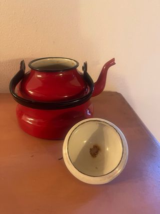 Tetera Vintage Roja Retro