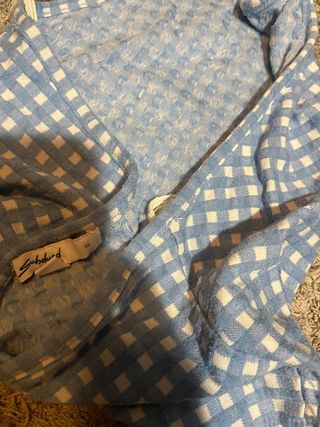 Top Halter Cuadros Azul y Blanco