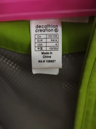 Chubasquero verde Decathlon