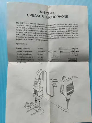Microfono Altoparlante YAESU MH-12A2B