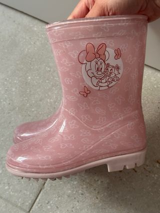 Botas de agua niña Minnie Mouse rosas talla 26