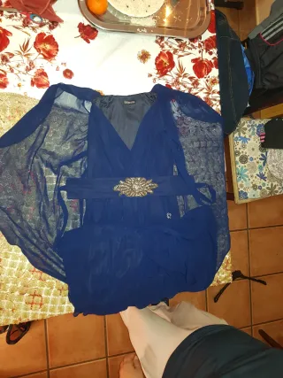 Vestido de fiesta azul Lamusa