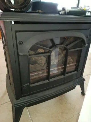 Estufa de gas decorativa negra Rebajada!!!