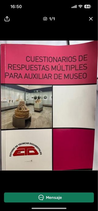 CUESTIONARIOS RESPUESTA MÚLTIPLE AUXILIAR MUSEOS