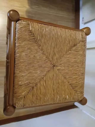 Taburetes madera y enea (2 unidades)