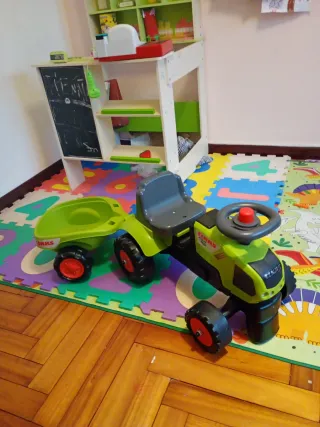 Tractor Infantil con Remolque Verde