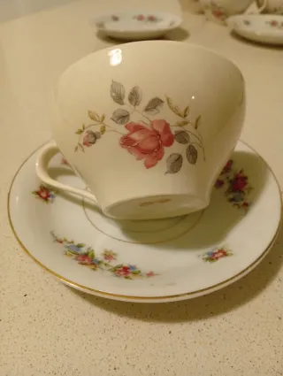 Set 6 Tazze da Thè Vintage Porcellana Rose