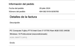 PC Fujitsu Esprimo 910 Negro/Rojo