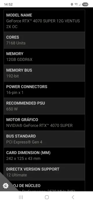 MSI RTX 4070 Super Tarjeta Gráfica