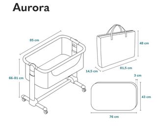 Cuna colecho y mecedora Lionelo Aurora hasta 9 kg