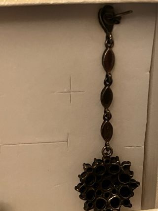 Pendientes Plata envejecida y azabache . Fiesta.