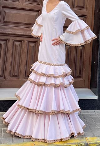 Traje Flamenca Rosa Talla 38/40 precioso