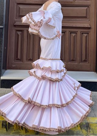 Traje Flamenca Rosa Talla 38/40 precioso