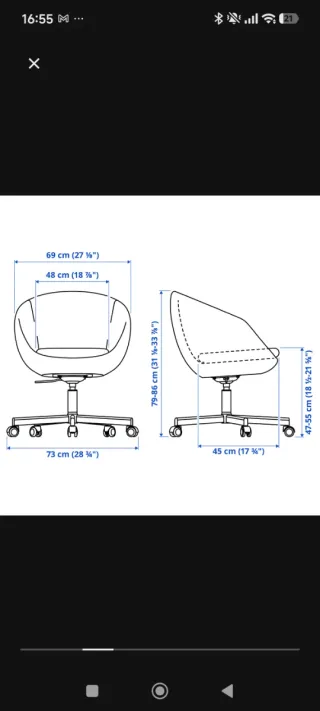 Silla Escritorio Giratoria Gris IKEA SKRUVSTA