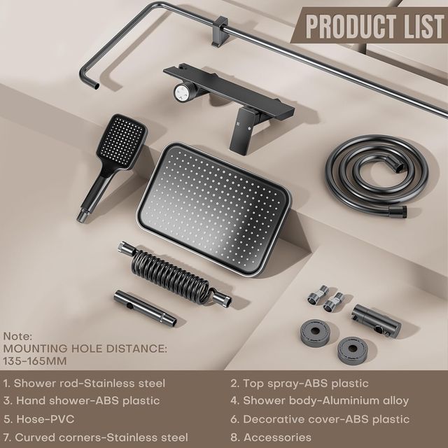 Columna Ducha con Grifo Gris Oscuro