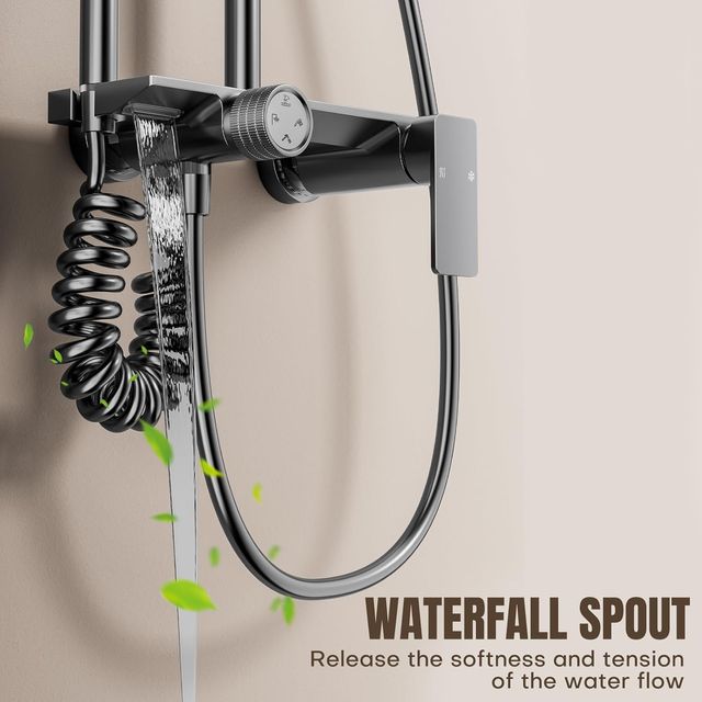 Columna Ducha con Grifo Gris Oscuro