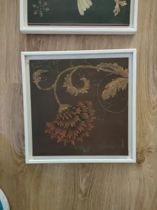 4 Cuadros Decorativos Aves y Flores