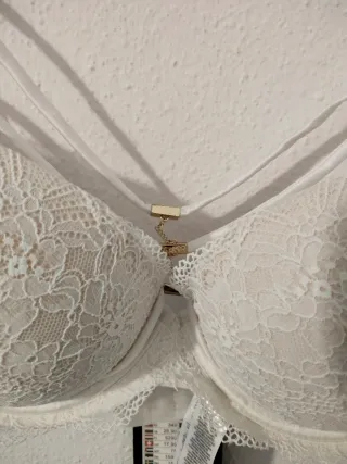 Sujetador super push up blanco encaje