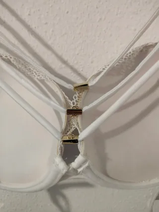 Sujetador super push up blanco encaje