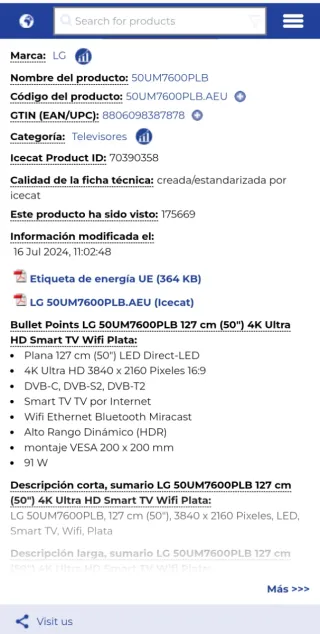 Televisor 50 pulgadas