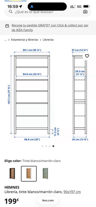 Librería Blanca Ikea Hemnes (2 de ellas)