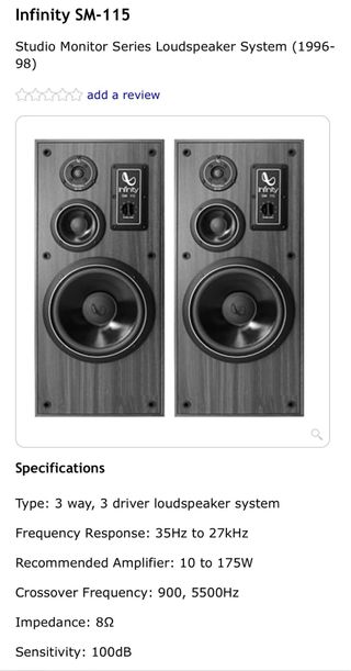 Altavoces Infinity SM-115