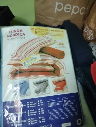 Funda Nórdica Microfibra Azul/Naranja