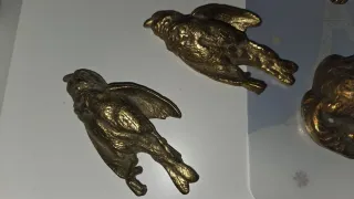 Figura de bronce pájaro x2