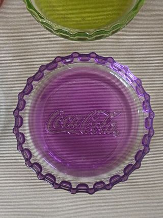 Coca-Cola 4 piattini tappo bottiglia