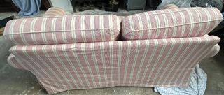 Sofá 2 plazas rosa y blanco