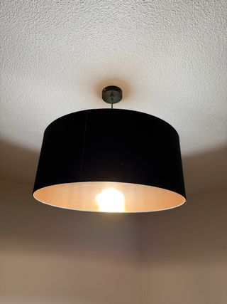 Lámpara de metál negra con interior dorado