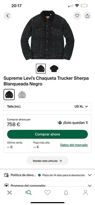 LEVIS X SUPREME TEJANA BLANQUEADA XL