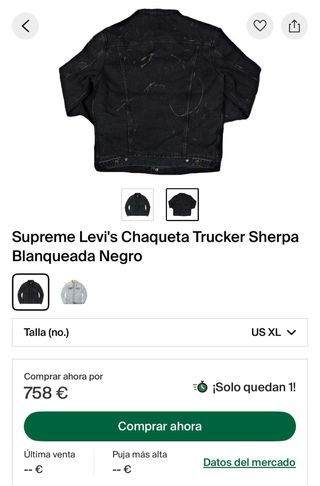 LEVIS X SUPREME TEJANA BLANQUEADA XL