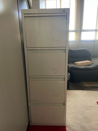 Cajonera de oficina metálica blanca