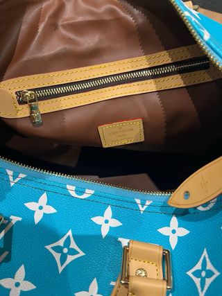 Borsa da viaggio Louis Vuitton blu e bianco