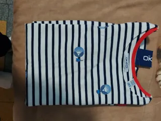 Maglia mm a righe con balze/stampe tg. 10aa Okaidi