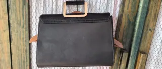 Bolso Zara Negro Pelo y Piel