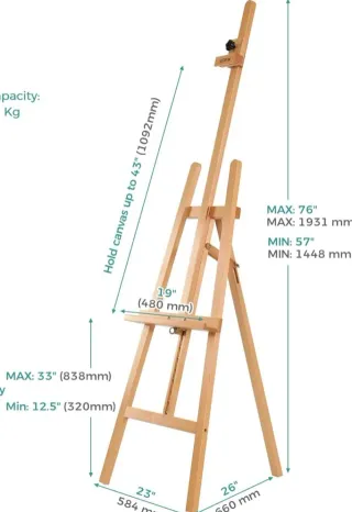 Soporte Caballete Marco A Madera