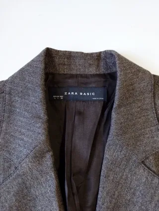 Blazer Zara Lana e Cotone Marrone