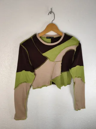 Camiseta corta patchwork Talla L