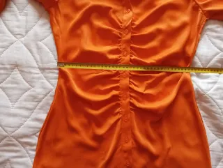 Vestido H&M Naranja Ruched