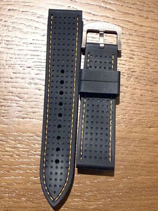 Correa de reloj de goma negra