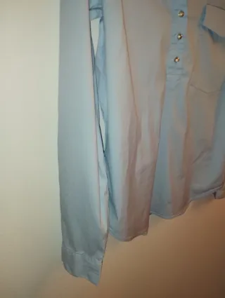 Camisa Zara Mujer Azul y Blanca