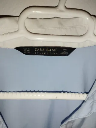 Camisa Zara Mujer Azul y Blanca