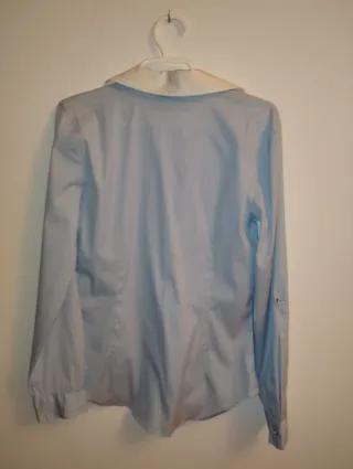 Camisa Zara Mujer Azul y Blanca