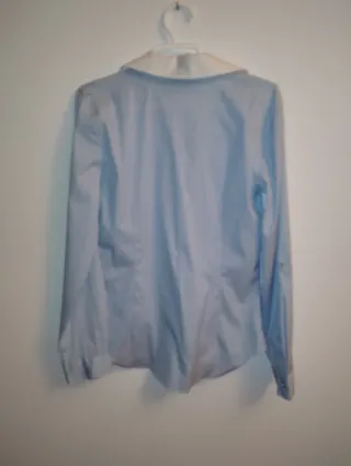 Camisa Zara Mujer Azul y Blanca