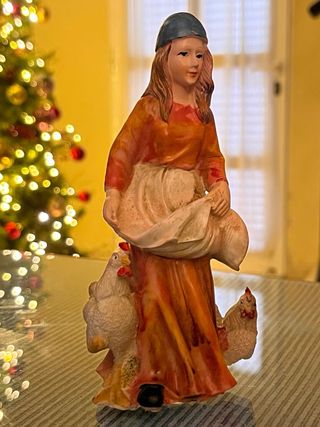 Figura Belén Resina  policromada 5cm Pastora