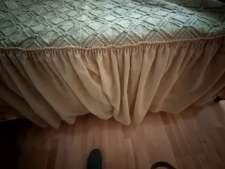 Colcha ganchillo café con leche